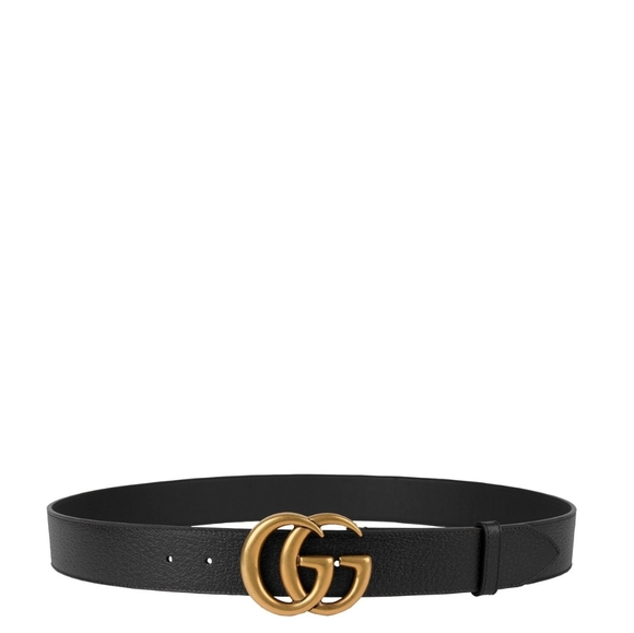 AUTHENTIC GUCCI WIDE LEATHER BELT WITH DOUBLE G BUCKLE SIZE 75 MSRP$778 AFTERTAX - Picture 2 of 16